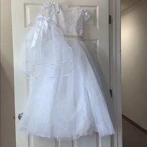 Girls confirmation/flower girl dress, veil,